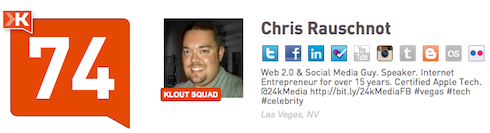 Chris Rauschnot @24k Twitter Klout Score 8-15-11 Chris Rauschnot @24k Twitter Klout Score 8-15-11